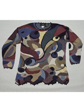 Peruvian Connection Sweater Women's XL Pima Cotton Multicolor Pullover